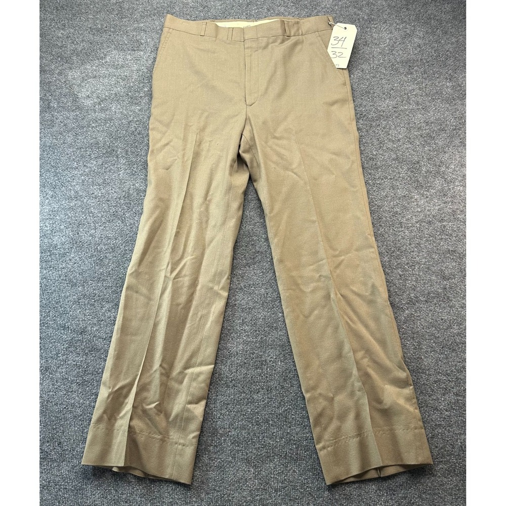 Vintage 90s Bullock's Dress Pants Mens 34x32 Brown Slash Pocket Business Attire